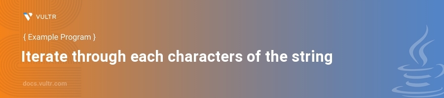 Iterate through each characters of the string header image