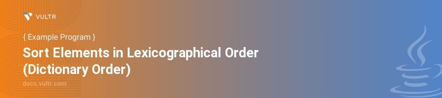 Sort elements in lexicographical order (dictionary order) header image