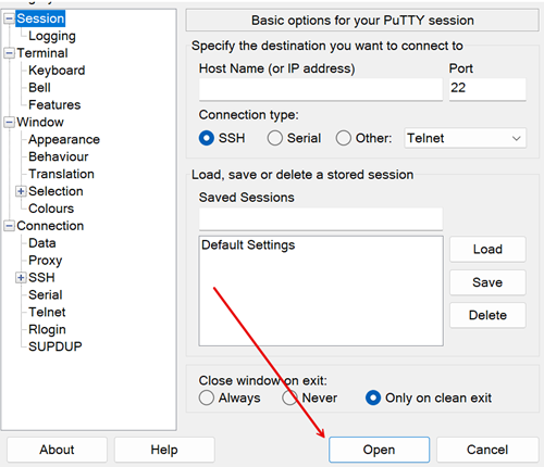 Start a new SSH session