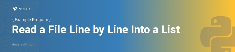 Read a file line by line into a list header image