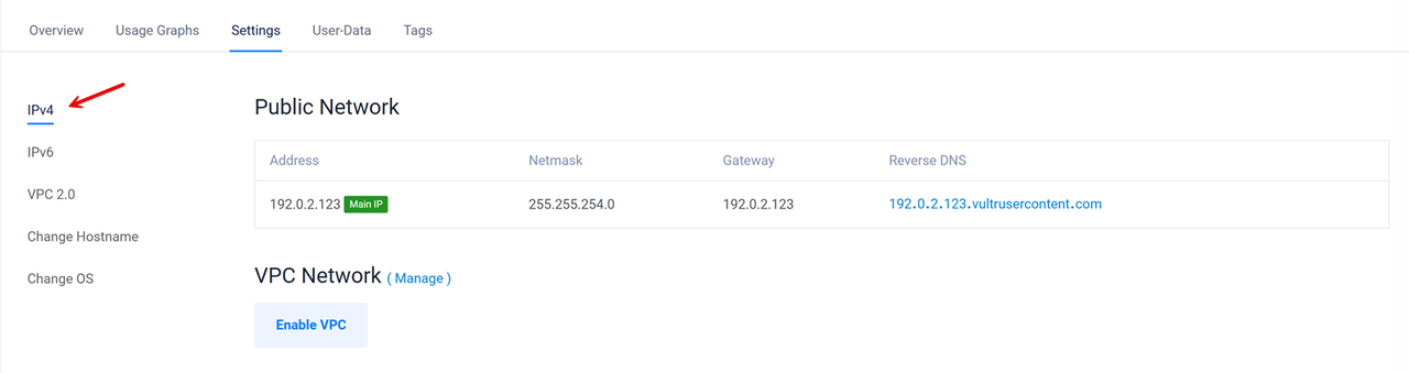 Access IPV4 Settings