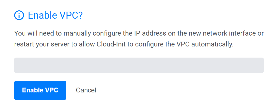 Select a VPC Network