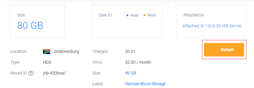 Detach Block Storage Volume