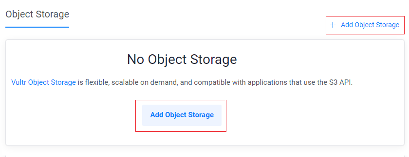 Add Vultr Object Storage Subscription