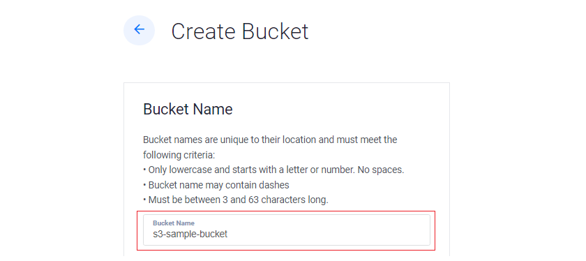 Enter Bucket Name