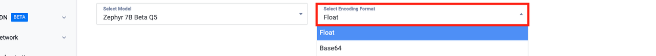 Button to select a preffered encoding format