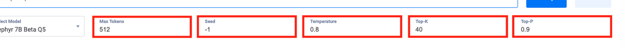 Fields to provide parameters for the model