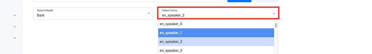 Button to select a preffered voice for output generation