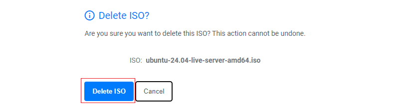 Delete ISO Confirmation