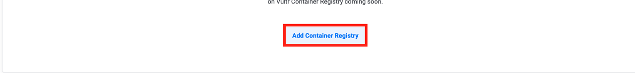 Button to create container registry