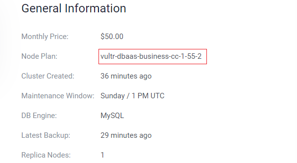 Managed Databases Node Plan