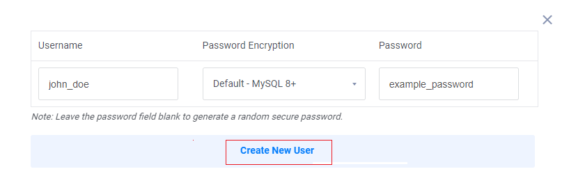 Enter the User Credentials