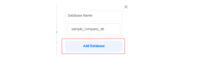 Enter a Database Name