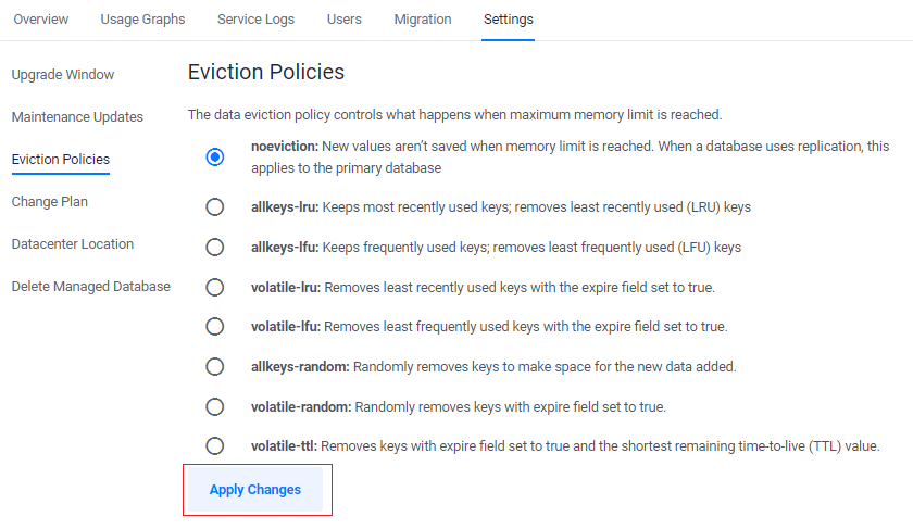 Edit Eviction Policies