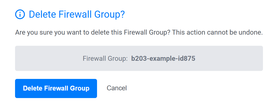 Delete Firewall Group Confirmation