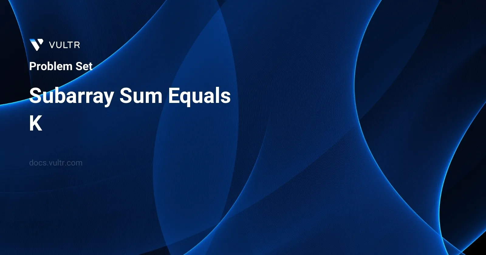 Subarray Sum Equals K header image
