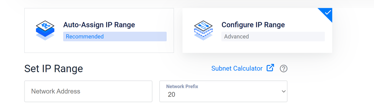 Configure address range