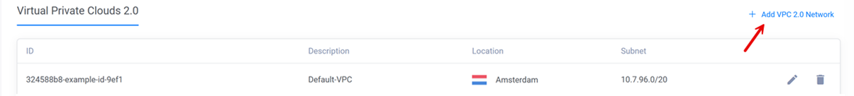 Add VPC 2.0 Network