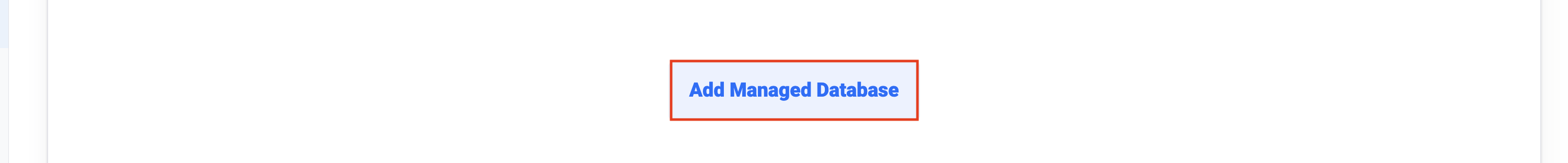 Button to add managed databases