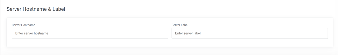 Set the Server Hostname and Label