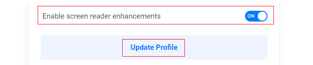 Manage Screen Reader Enhancement