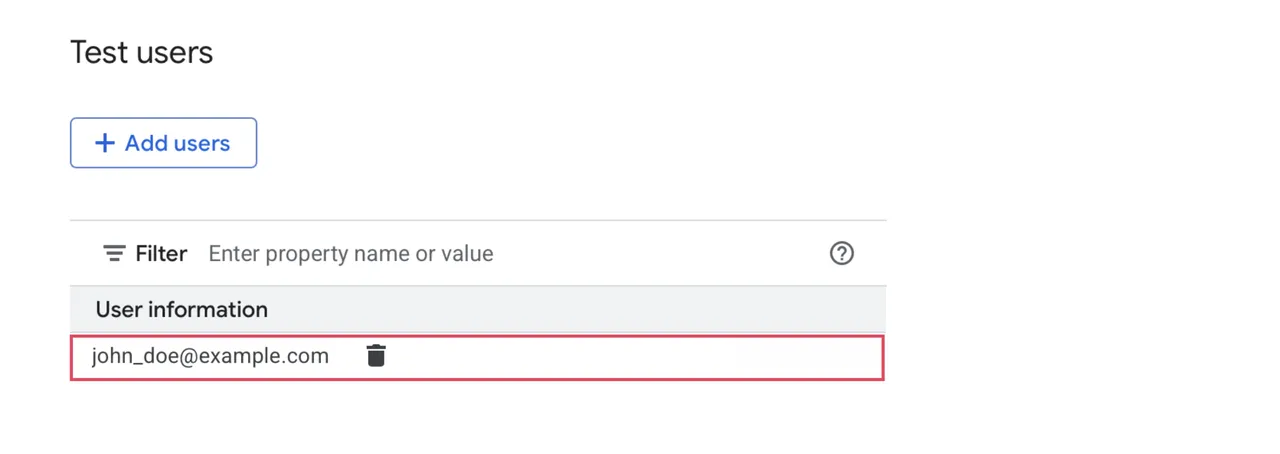 Verify added user