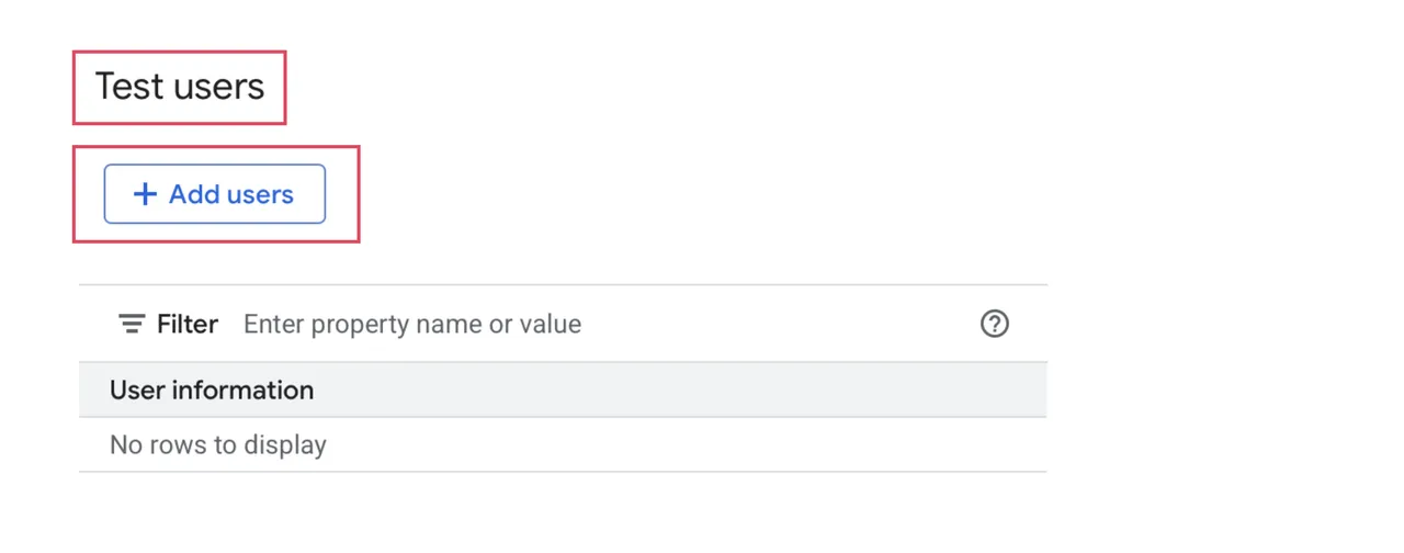 Test users