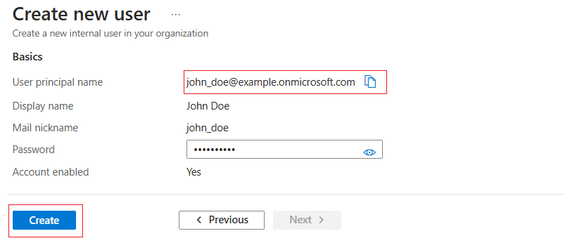 Confirm Azure Users Details