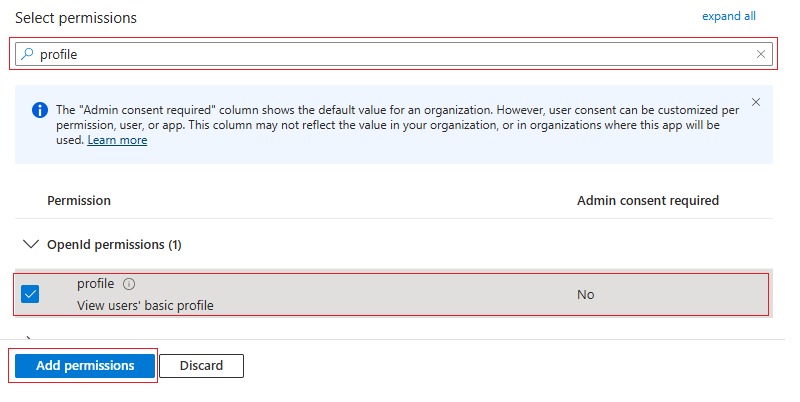 Azure Profile Permissions