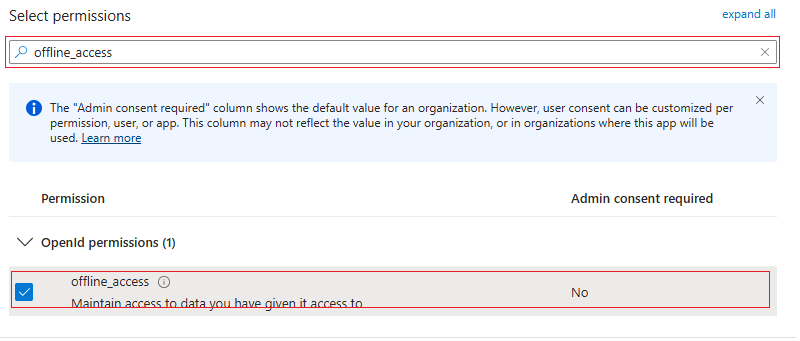 Azure Offline Access Permissions