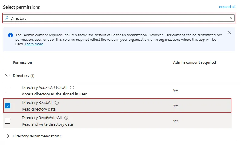 Azure Directory Permissions