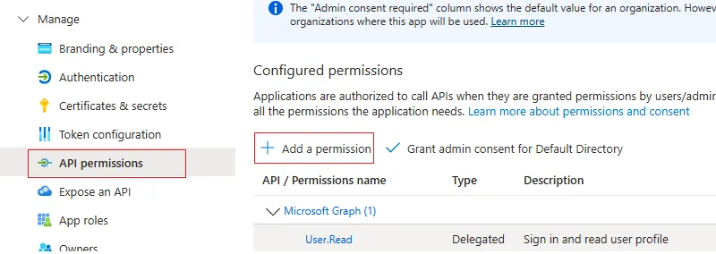 Azure API Permissions