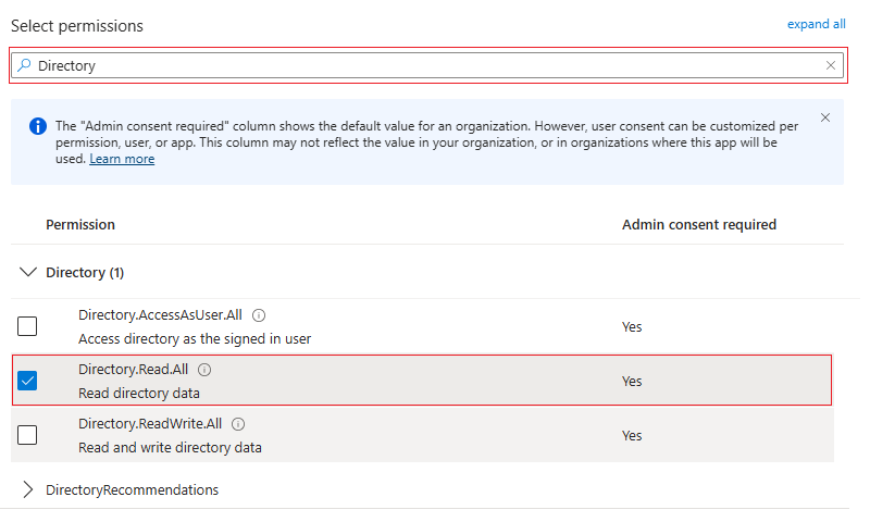 Azure Directory Permissions