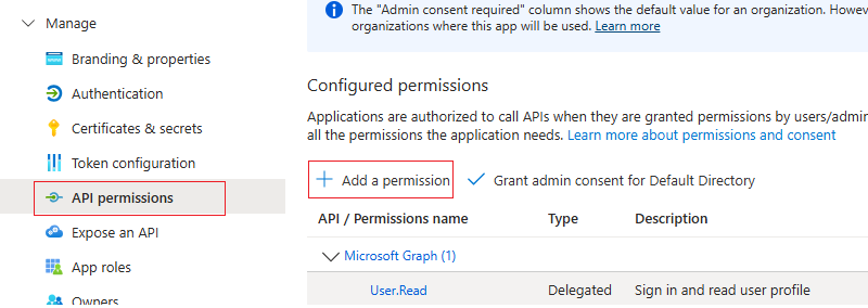 Azure API Permissions