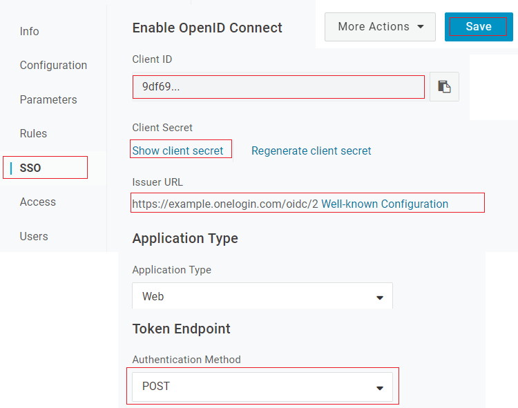 OpenId Configuration Details