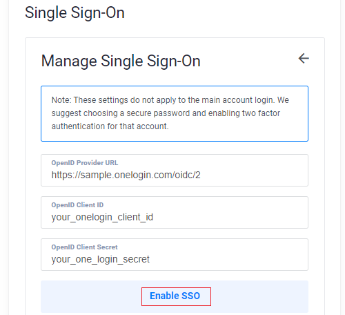 Single Sign-on Setup