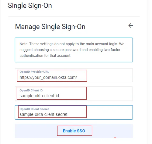 Okta Credentials