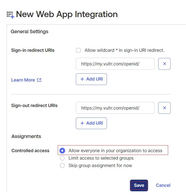 Okta Application Details