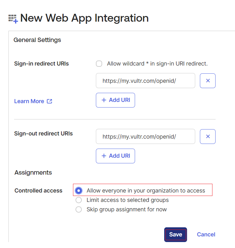 Okta Application Details