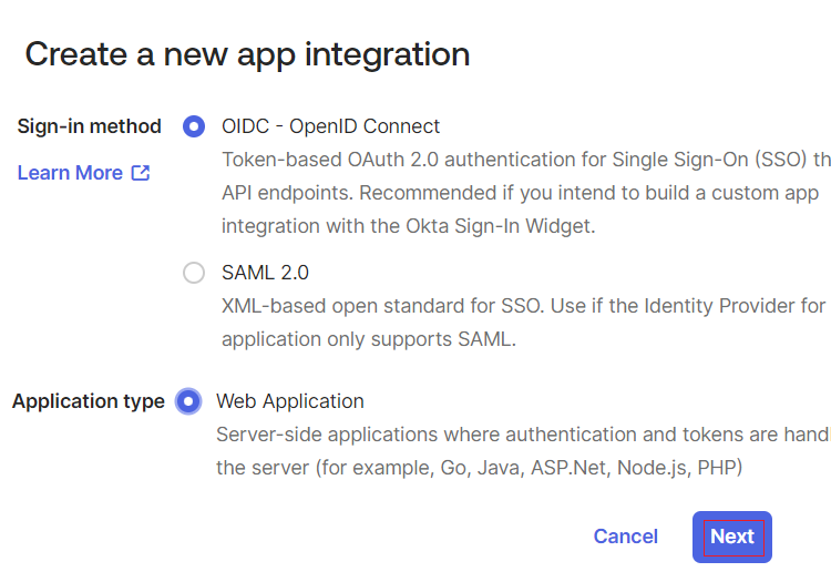 Okta Applications Menu