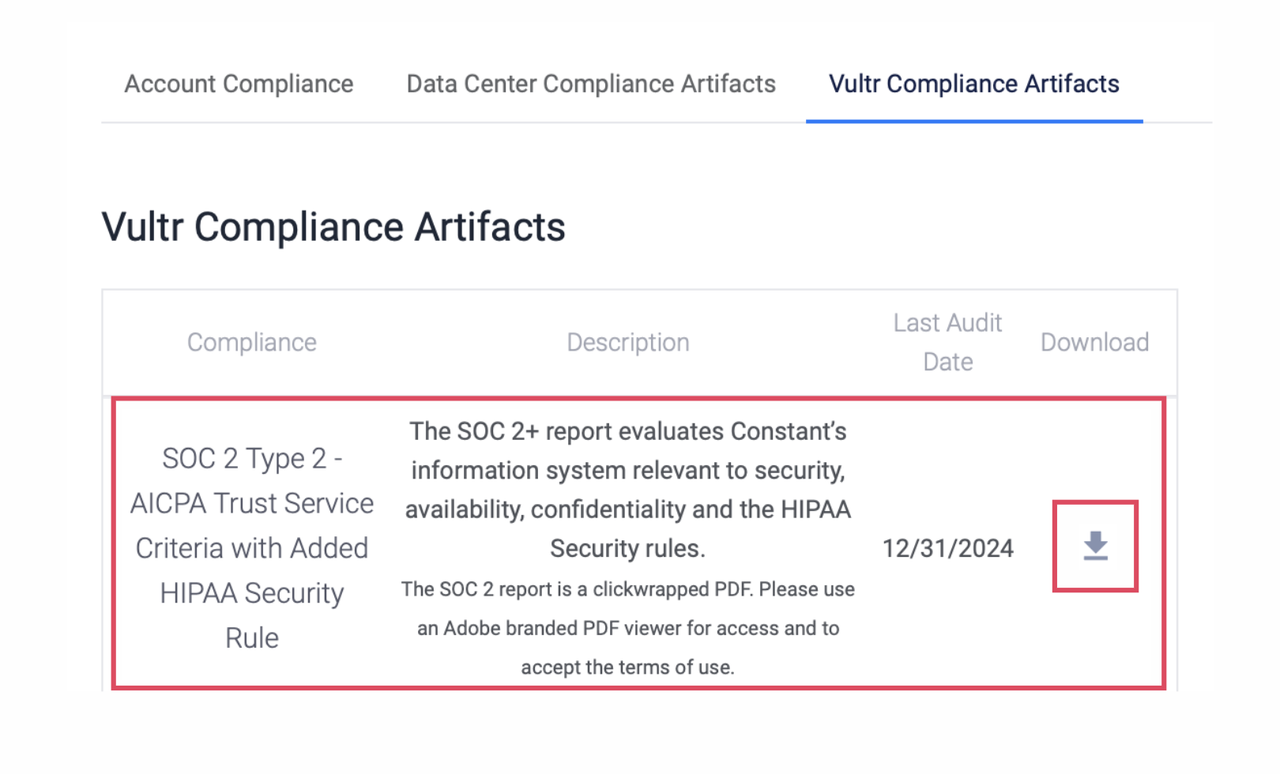 Download Compliance Report