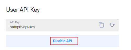 Disable API