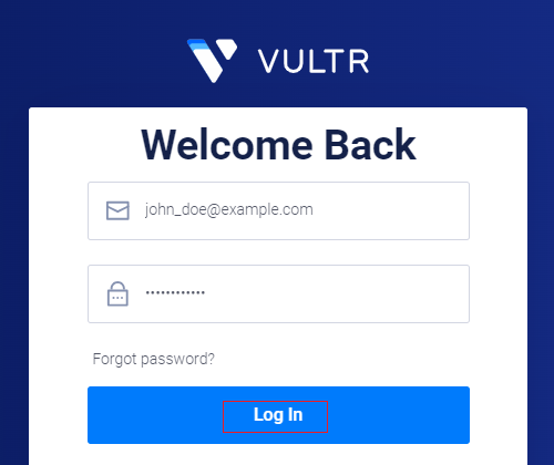 Vultr Login Page