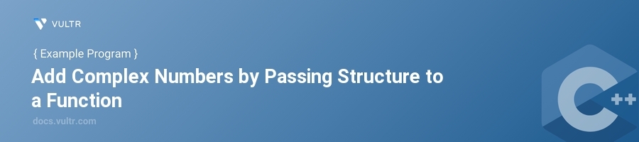 Add complex numbers by passing structure to a function header image