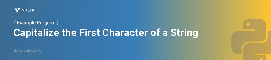 Capitalize the first character of a string header image