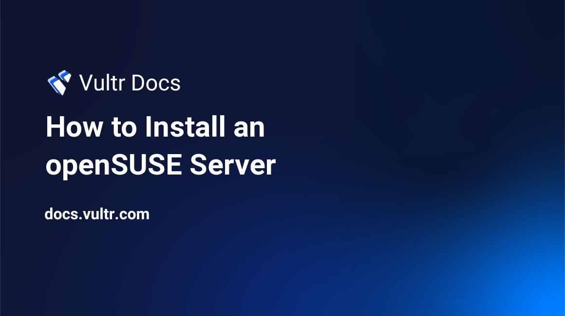 How to Install an openSUSE Server header image