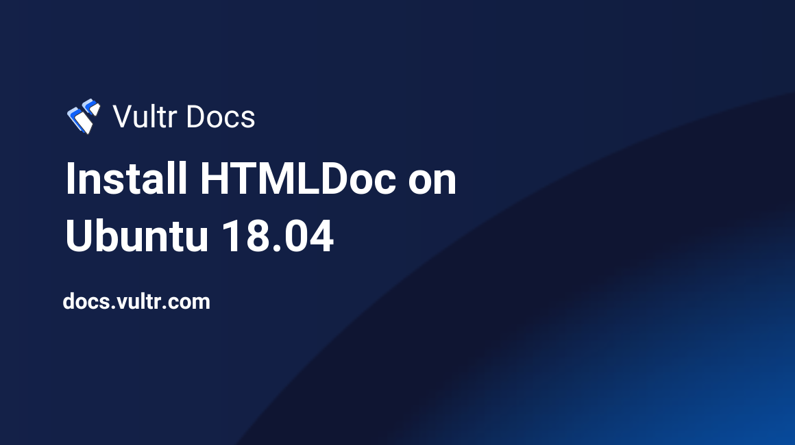 Install HTMLDoc on Ubuntu 18.04 header image