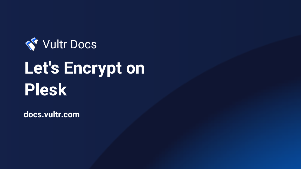 Let's Encrypt on Plesk header image
