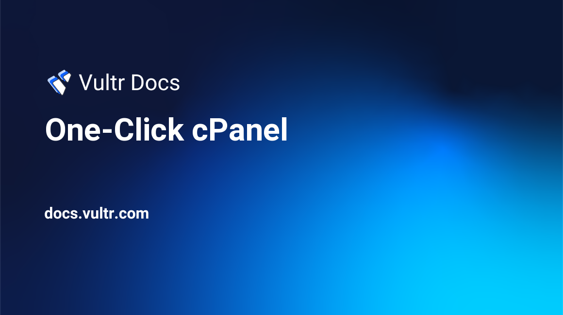 One-Click cPanel header image