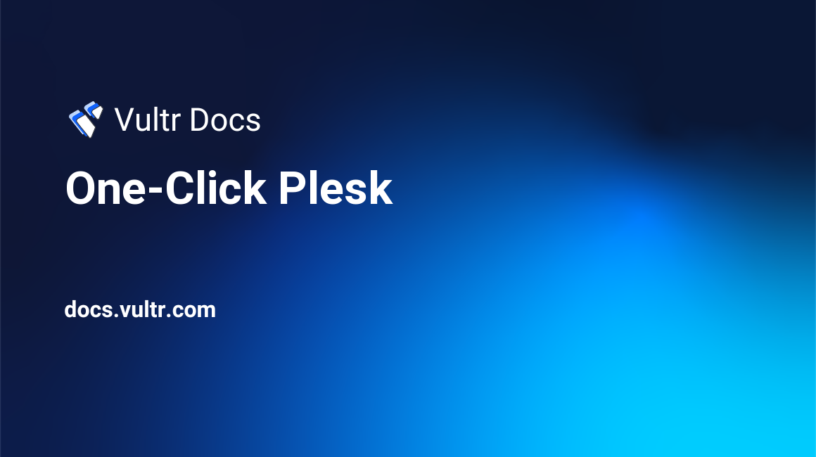 One-Click Plesk header image